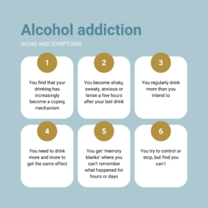 Signs and symptoms of alcohol addiction